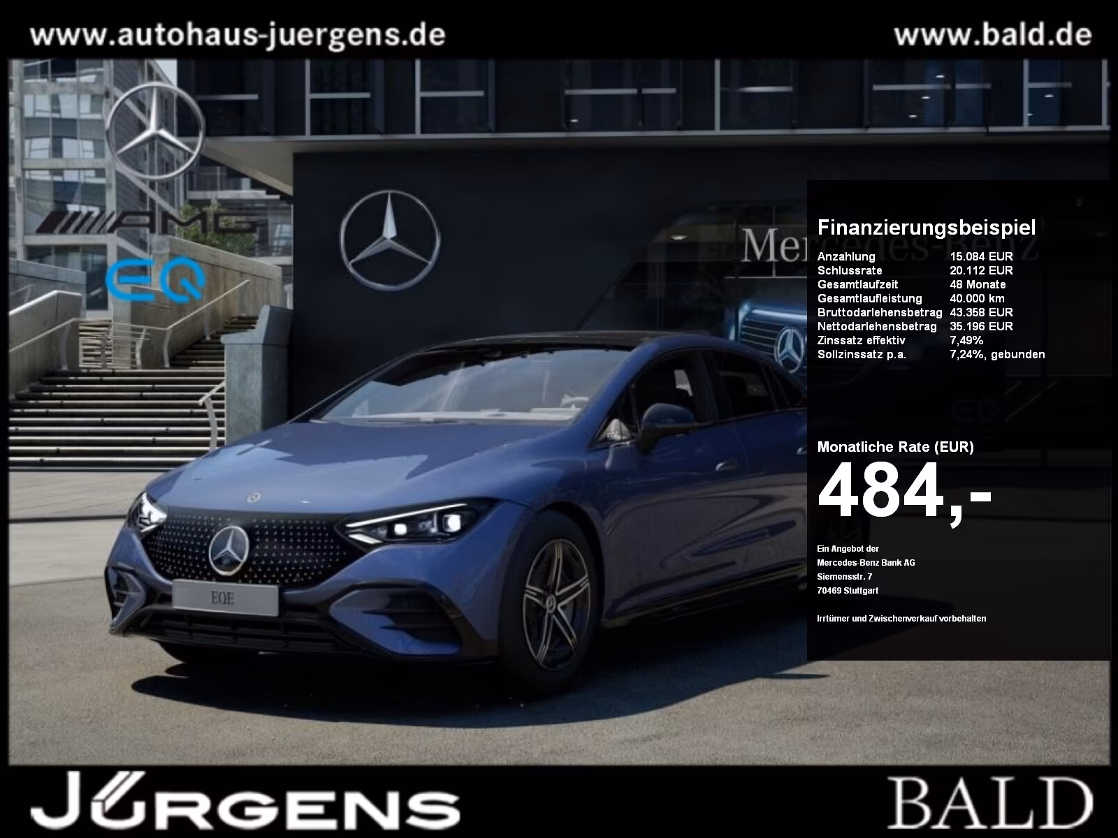 Mercedes-Benz EQE 300 AMG-Sport/Pano/Burm/AHK/Night/DIGITAL/19