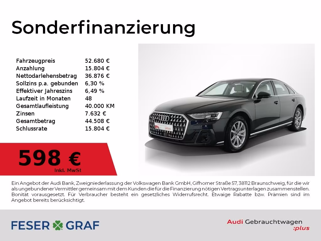 Audi A8 50 TDI HUD,DynamikAllradl,Sitzbel,AHK,HDMatri