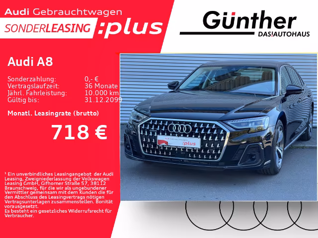 Audi A8 60 TFSIe QUATTRO Lang+INDIVIDUALKONTURSITZE+
