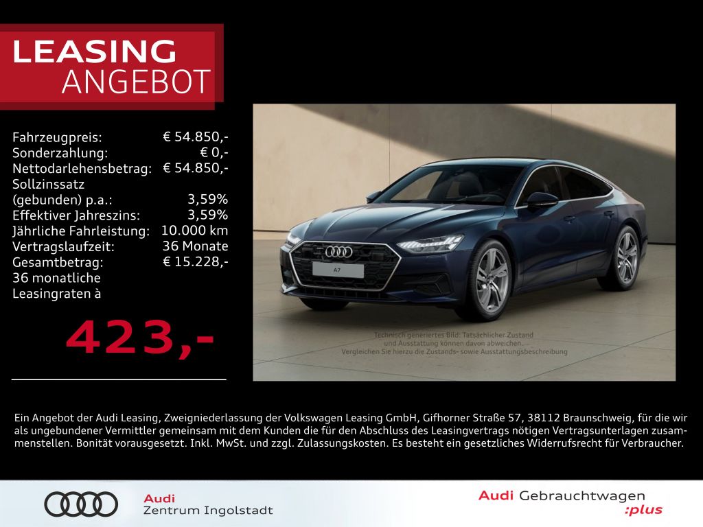 Audi A7 Sportback 45 TDI qu HD MATRIX AHK PANO 20″