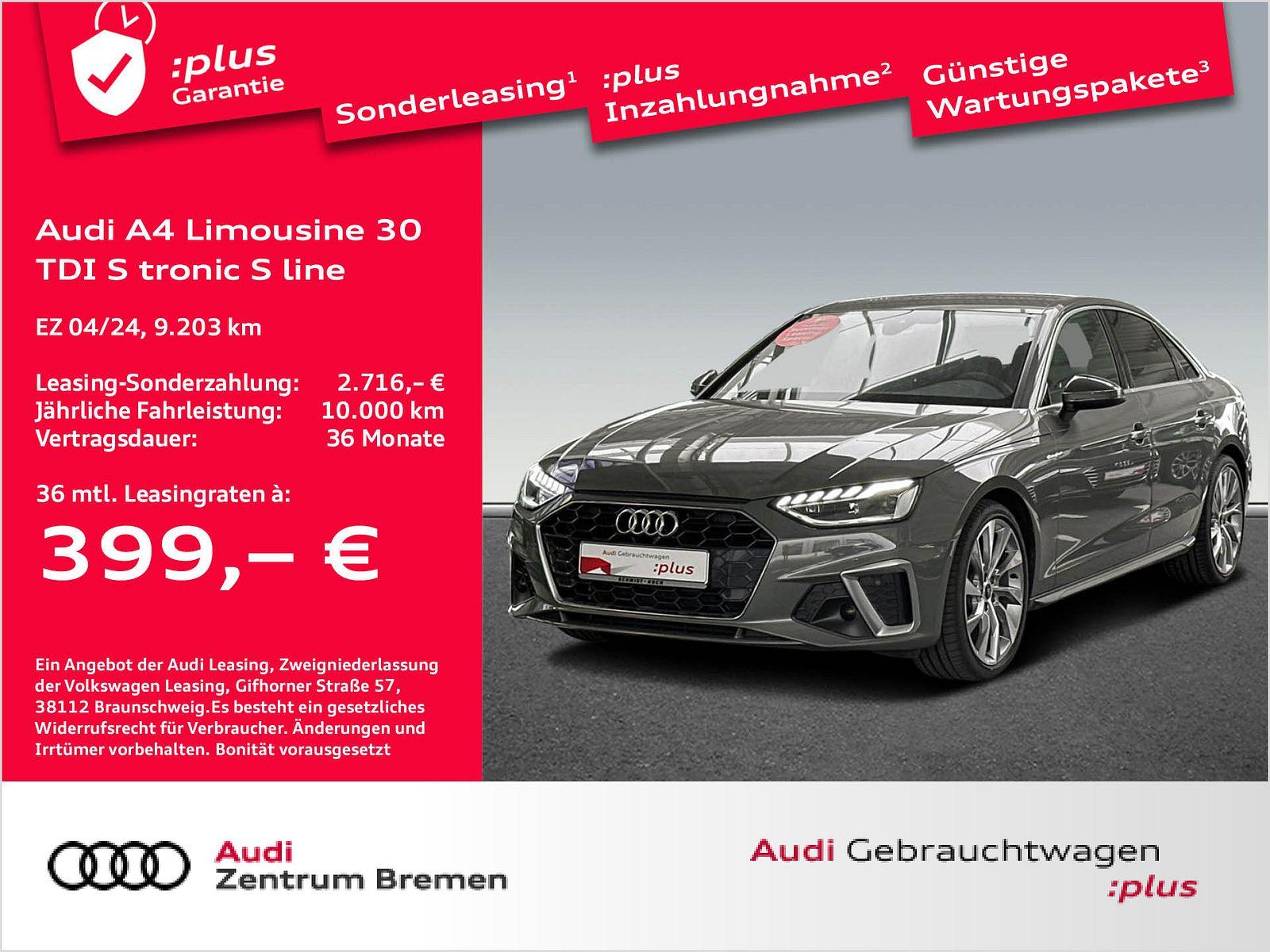 Audi A4 30 TDI S Line S tronic AHK NAVI BUSINESS LED