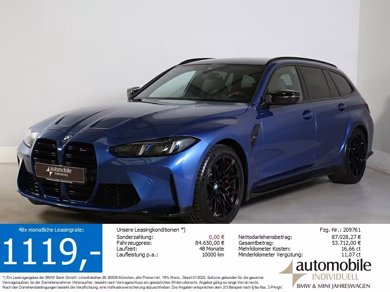 BMW M3 Competition M xDrive T. NP 111630.-€ HuD H&K