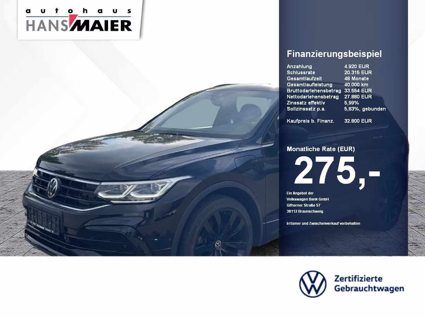 Volkswagen Tiguan R-Line eHyb. DSG Leder DCC IQDrive 8fach